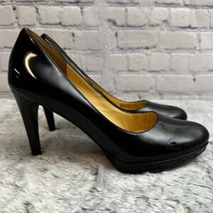 Cole Haan Air Chelsea Black Patent Leather Heels Size 9B Classic Formal Wedding